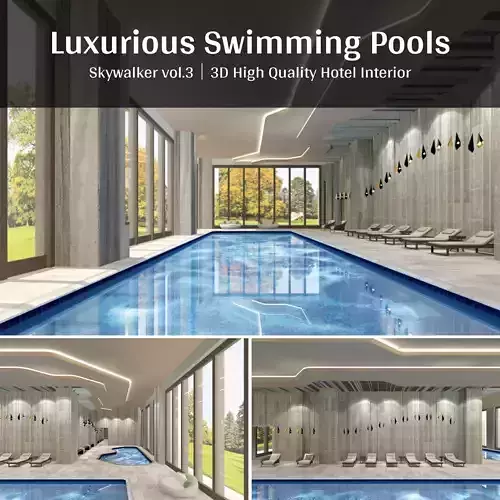 Luxury Hotel Interior Scenes-Swimmimg Pool 3D model