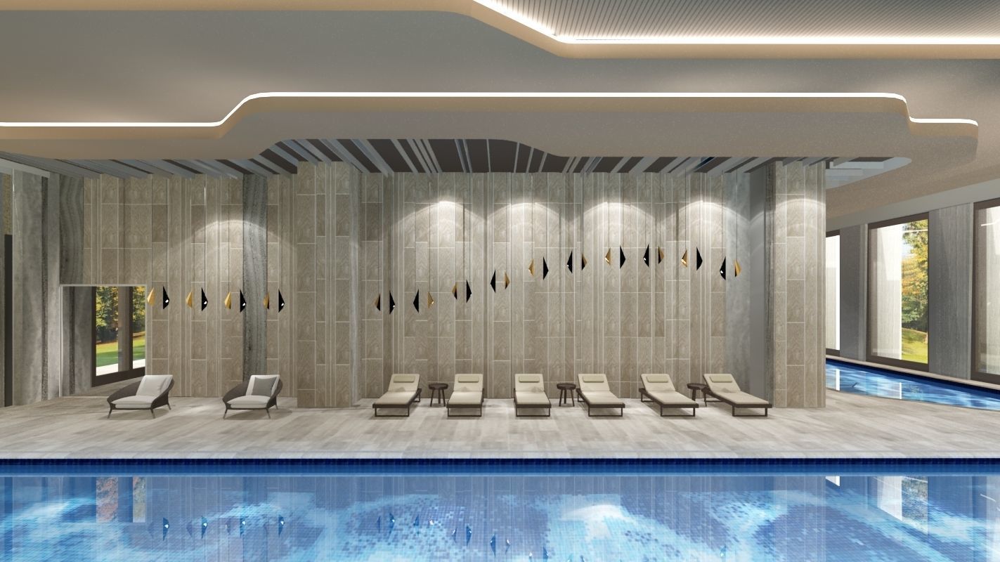 Luxury Hotel Interior Scenes-Swimmimg Pool 3D model 3D model_3