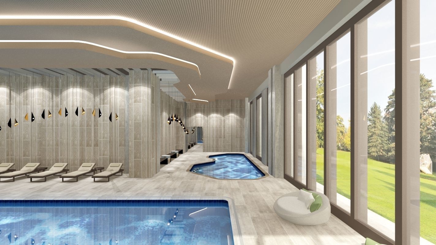 Luxury Hotel Interior Scenes-Swimmimg Pool 3D model 3D model_4