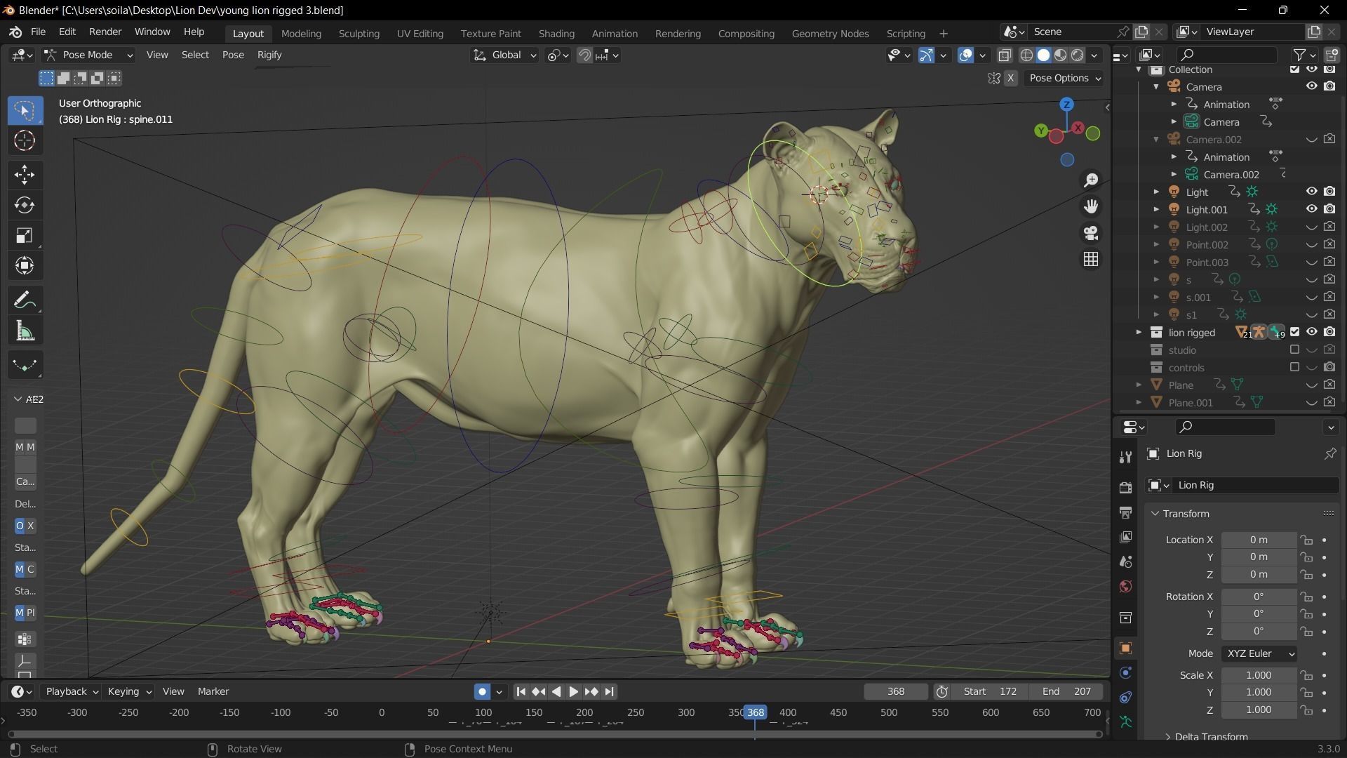 Lion Photorealistic Rigged 3d Blender 4K model  3D model_56