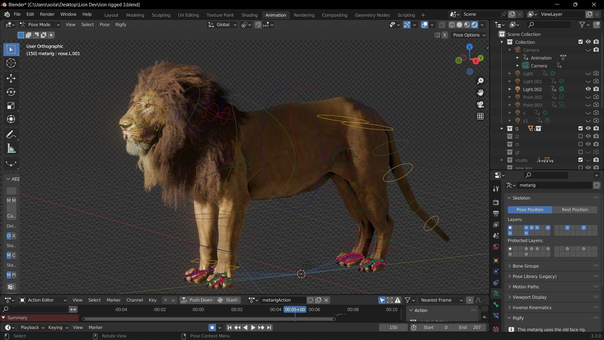 Lion Photorealistic Rigged 3d Blender 4K model  3D model_53