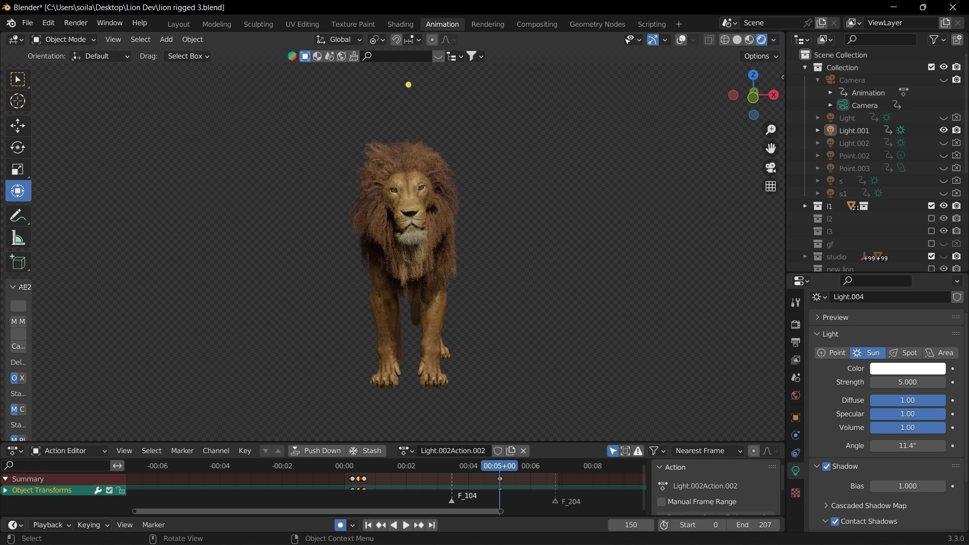 Lion Photorealistic Rigged 3d Blender 4K model  3D model_52