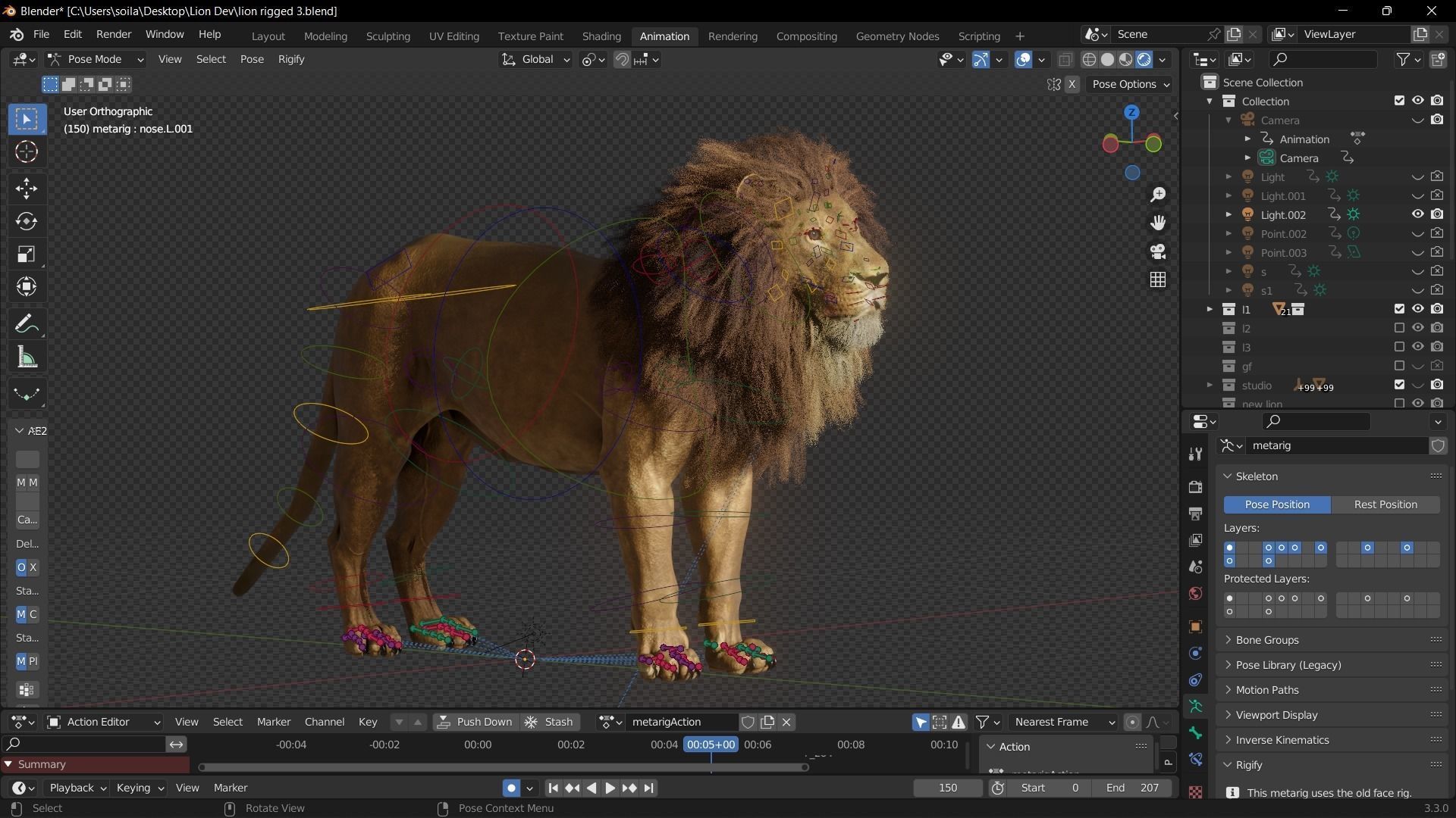 Lion Photorealistic Rigged 3d Blender 4K model  3D model_54