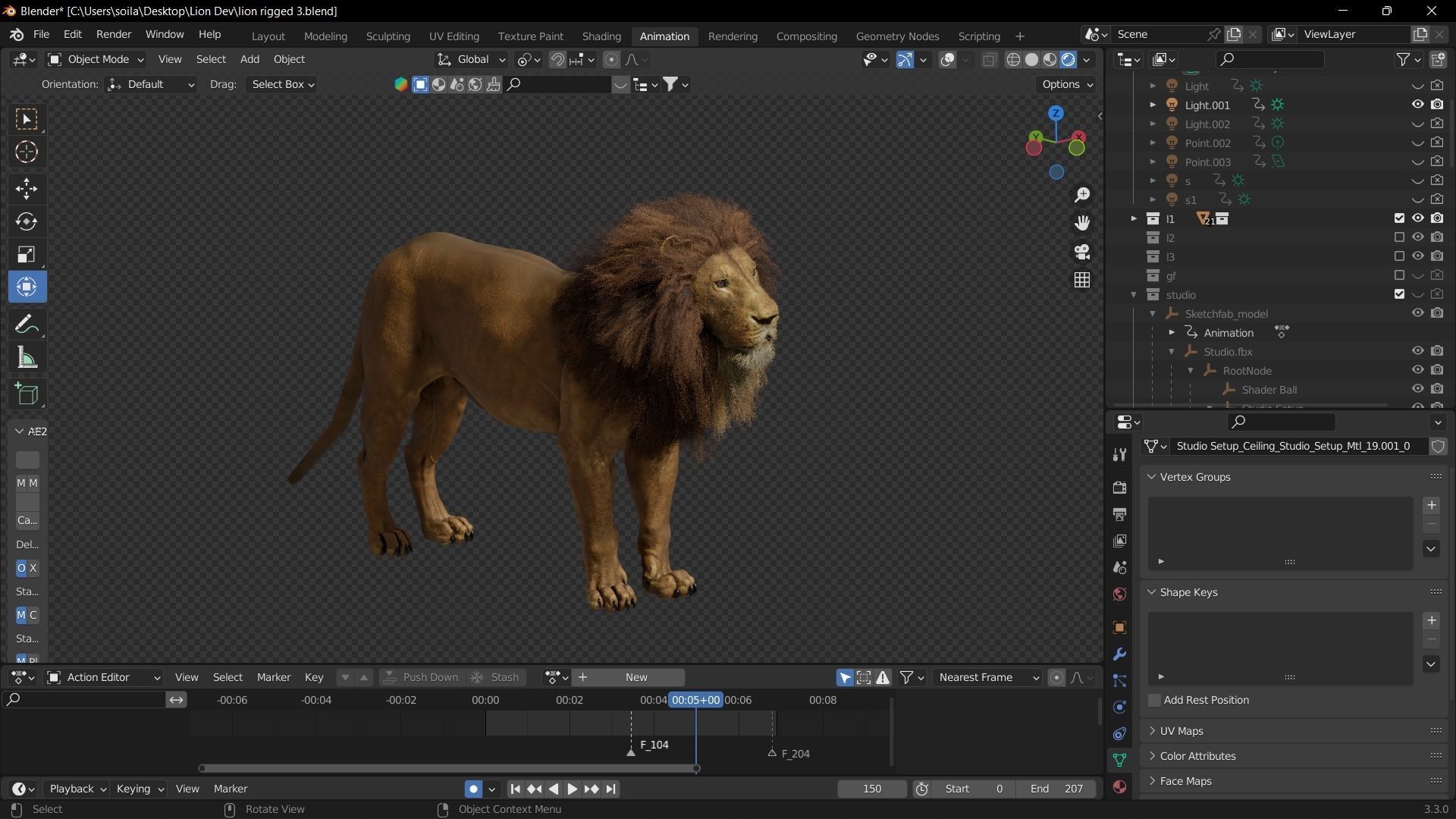 Lion Photorealistic Rigged 3d Blender 4K model  3D model_51