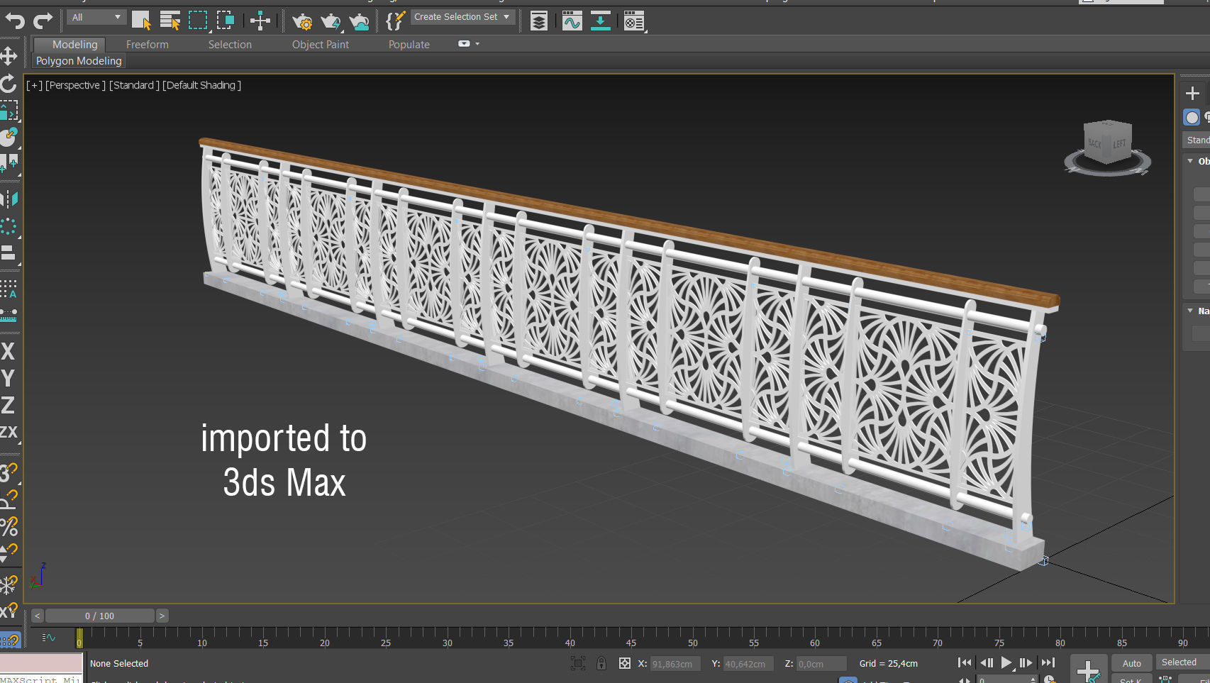 Hand rail fence metal sheet laser cut 3D model_6