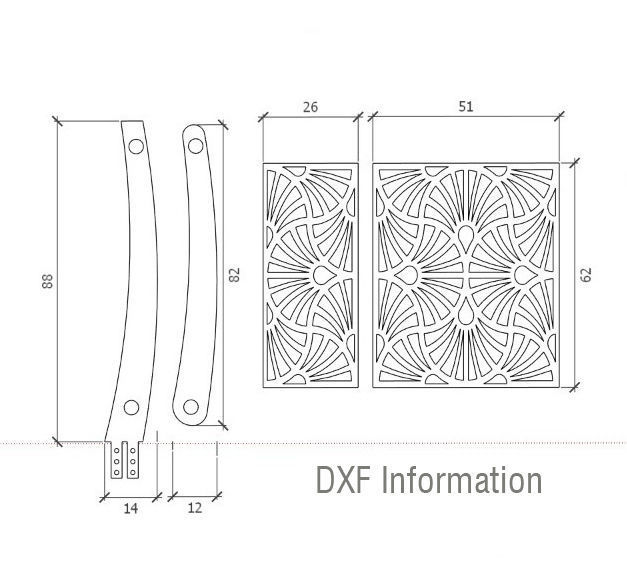 Hand rail fence metal sheet laser cut 3D model_4