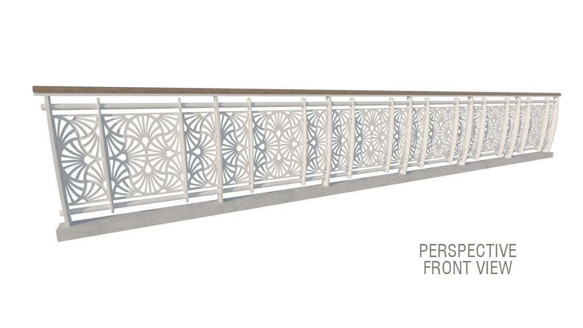 Hand rail fence metal sheet laser cut 3D model_1
