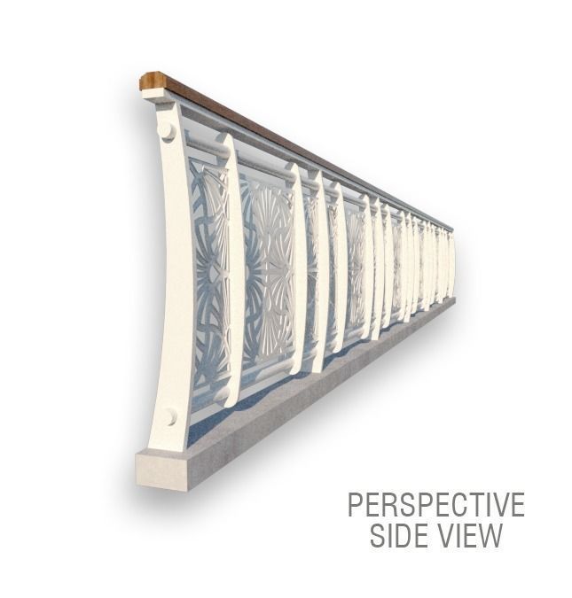 Hand rail fence metal sheet laser cut 3D model_3