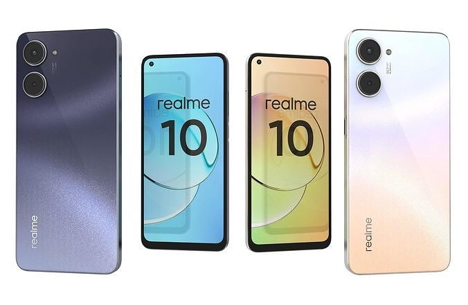 RealMe 10 Purple And White Low-poly 3D model