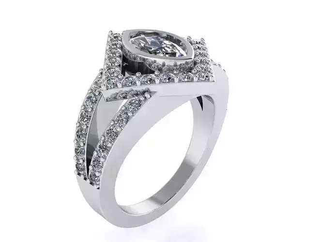2-Row diamond ring 2371 3D print model 