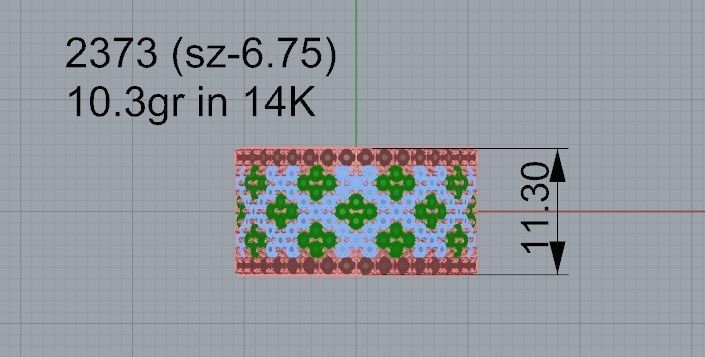 Colorful round diamond ring 2373 3D print model 3D print model_4