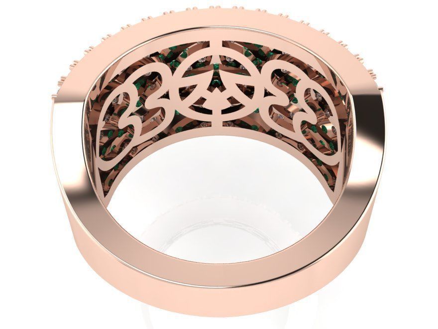 Colorful round diamond ring 2373 3D print model 3D print model_3