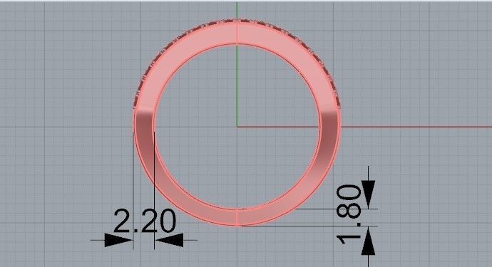 Colorful round diamond ring 2373 3D print model 3D print model_6