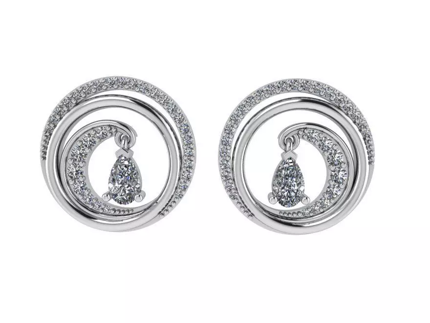 Swan earring 2374 3D print model  3D print model_0