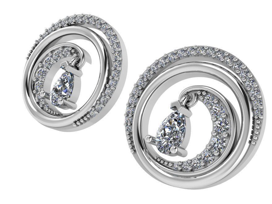 Swan earring 2374 3D print model  3D print model_2