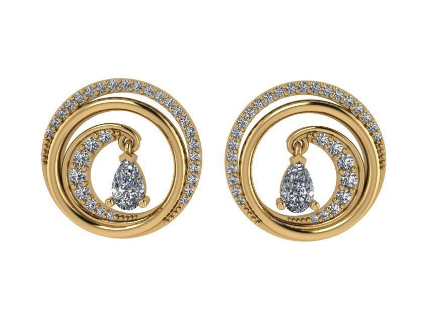 Swan earring 2374 3D print model  3D print model_1