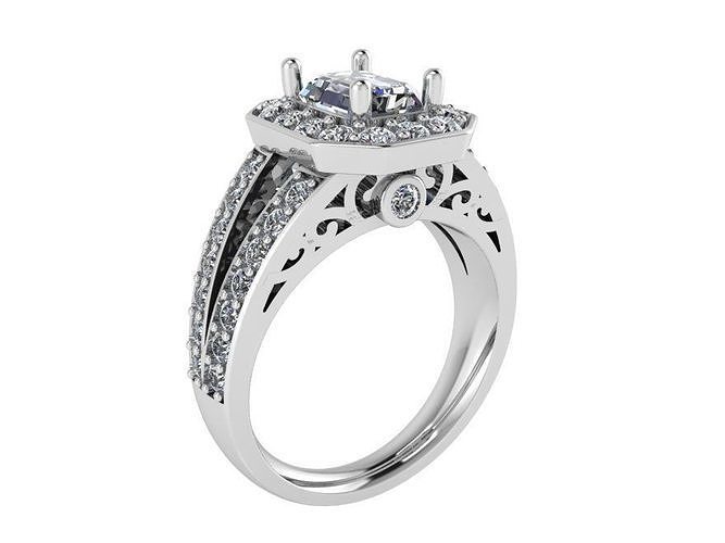 Dressy 2-Row diamond ring 2377 3D print model  3D print model