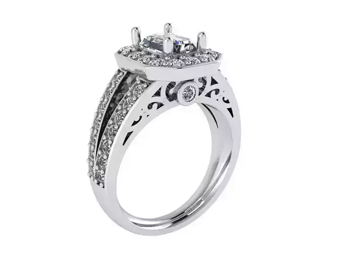 Dressy 2-Row diamond ring 2377 3D print model 