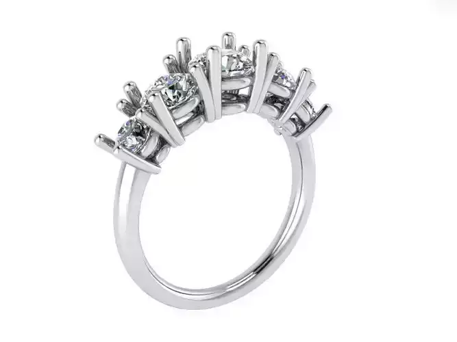 5-Stone diamond ring 2380 3D print model 
