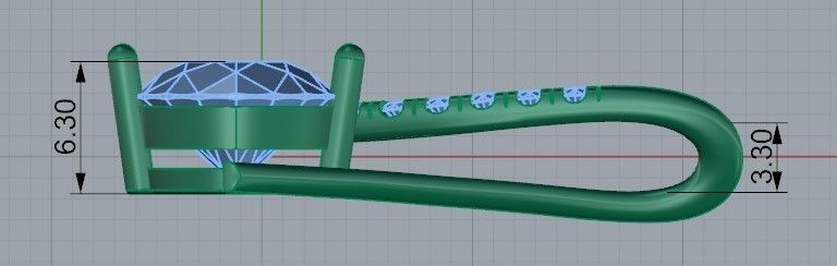 Round stone pendant 2386 3D print model 3D print model_7