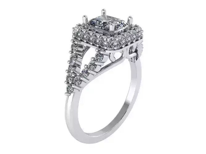 Square diamond ring 2388 3D print model
