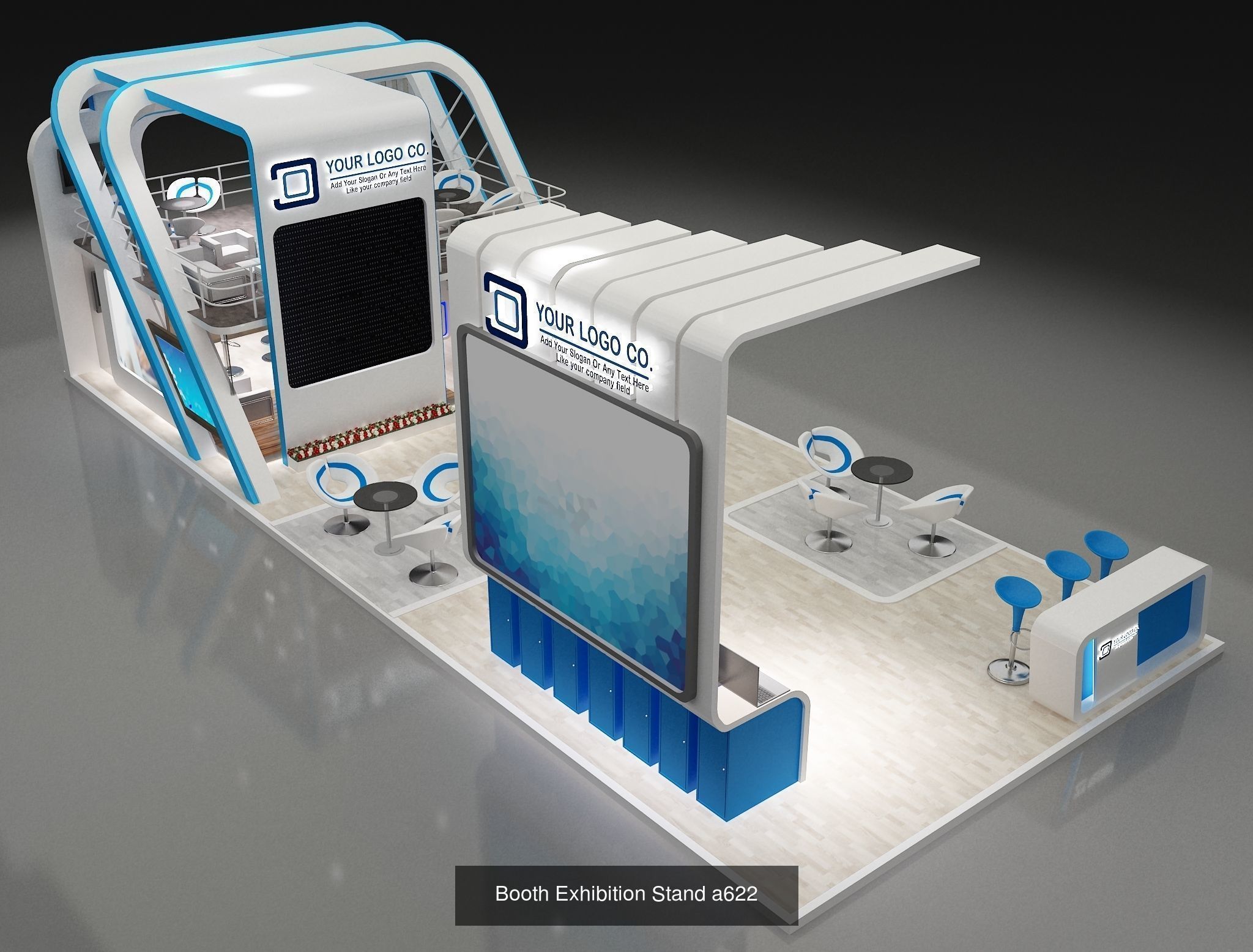  Booth Exhibition Stand G6 3D Model Collection_10