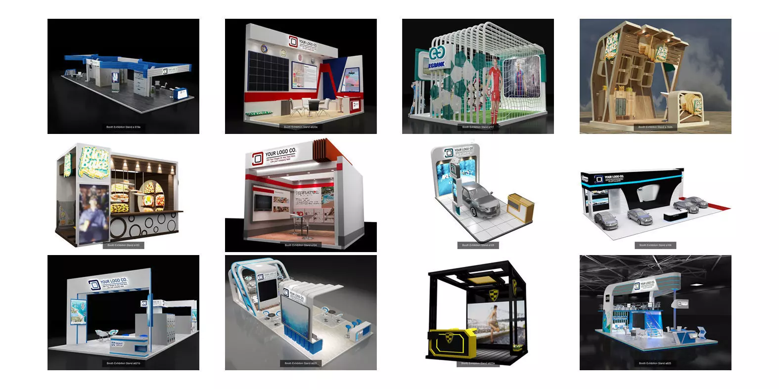  Booth Exhibition Stand G6 3D Model Collection_0