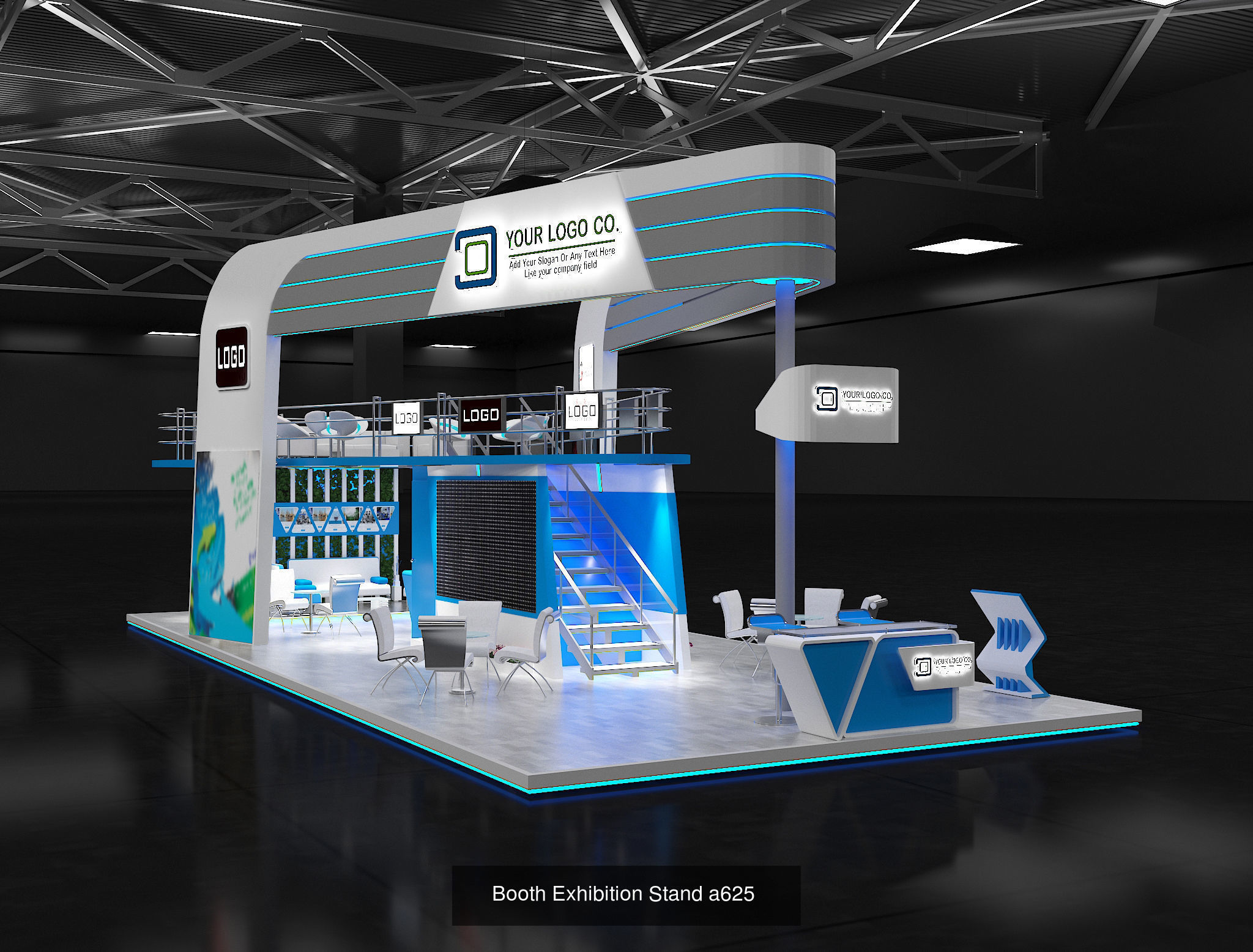  Booth Exhibition Stand G6 3D Model Collection_12