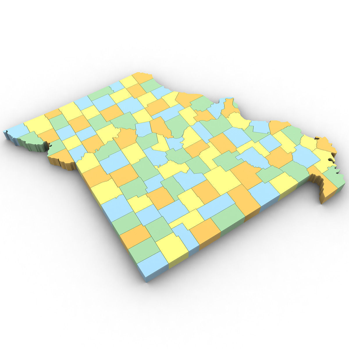 Missouri Political Map 3D model_3