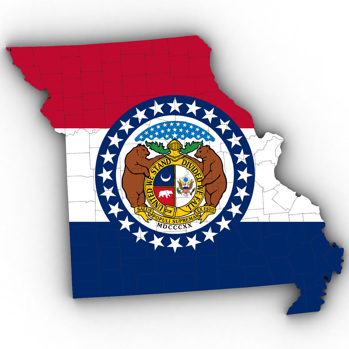 Missouri Political Map 3D model_6