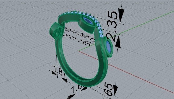 Diamond solitaire ring 2394 3D print model 3D print model_5