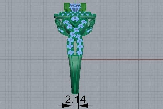 Queen Diamond ring 2395 3D print model 3D print model_7