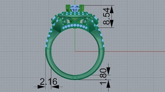 Queen Diamond ring 2395 3D print model 3D print model_6