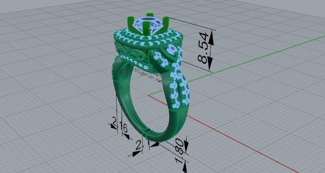Queen Diamond ring 2395 3D print model 3D print model_5