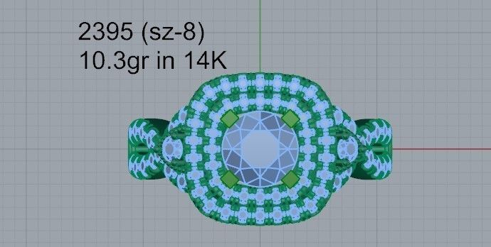 Queen Diamond ring 2395 3D print model 3D print model_4