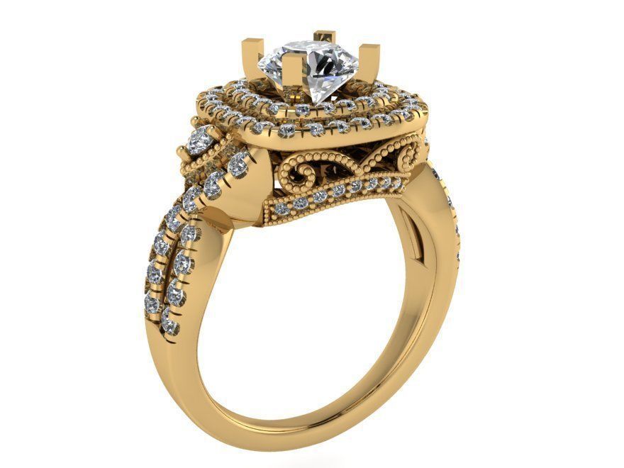 Queen Diamond ring 2395 3D print model 3D print model_1