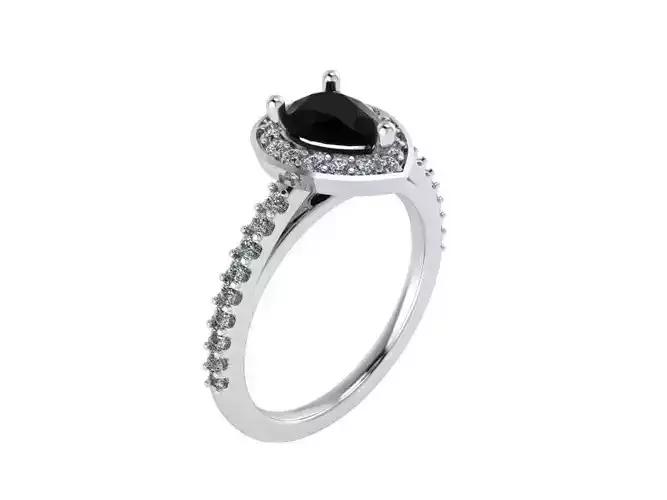 Black tear diamond ring 2396 3D print model