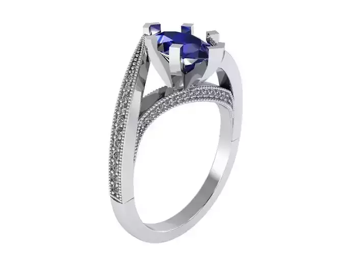 Oval eagle blue stone ring 2397 3D print model