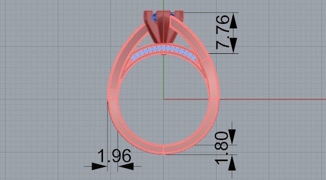 Oval eagle blue stone ring 2397 3D print model 3D print model_6