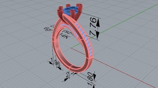 Oval eagle blue stone ring 2397 3D print model 3D print model_5
