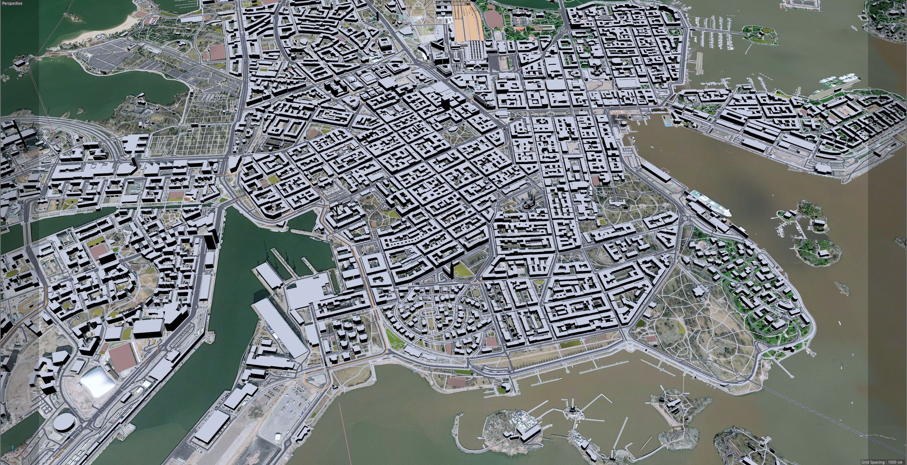 Helsinki Downtown Finland  Low-poly 3D model_7