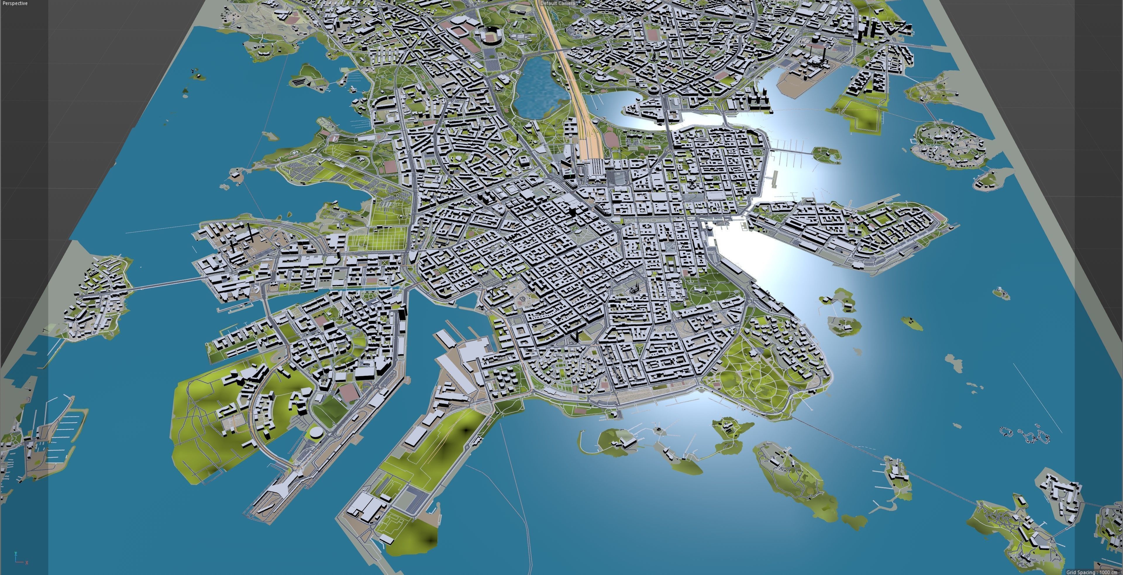 Helsinki Downtown Finland  Low-poly 3D model_6