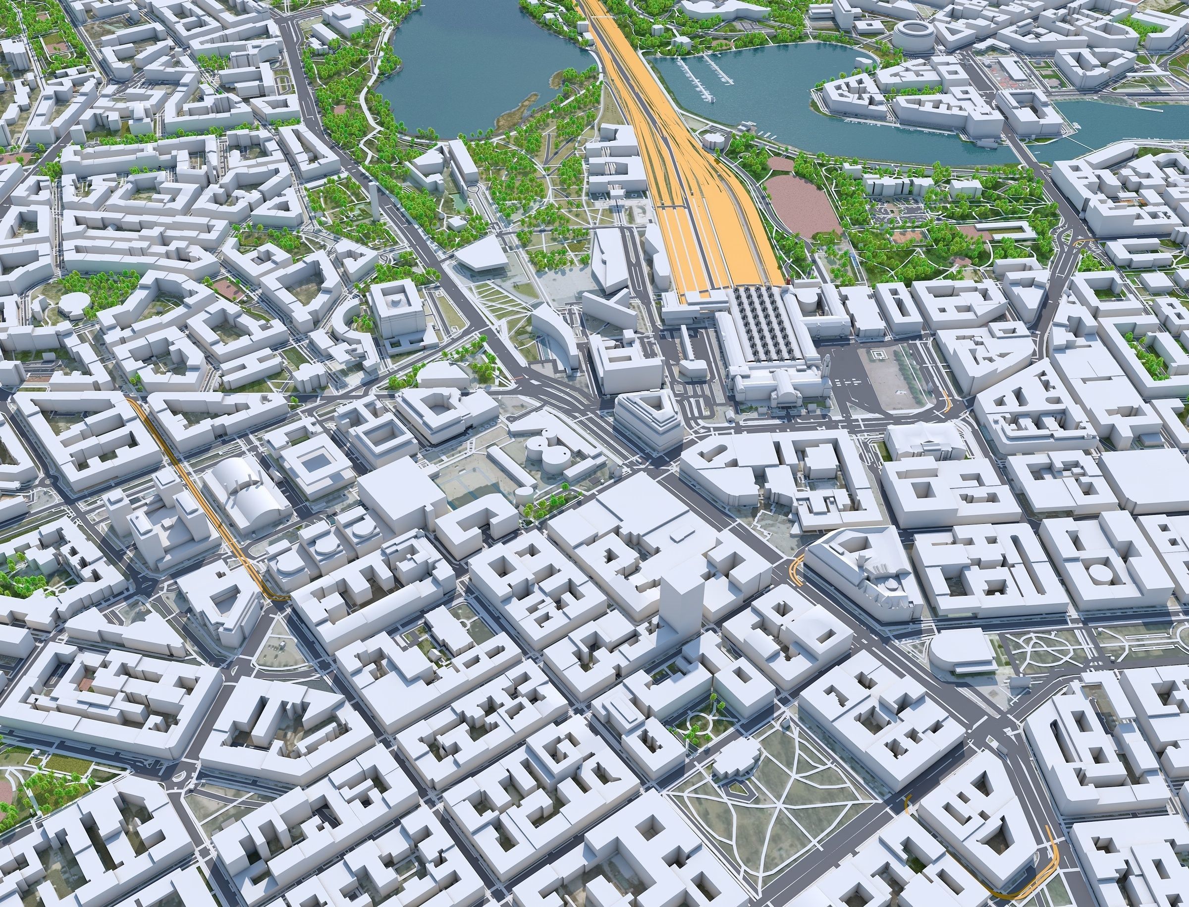 Helsinki Downtown Finland  Low-poly 3D model_10