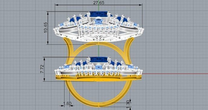 Luxurious Blue Diamond set 2398 3D print model 3D print model_11