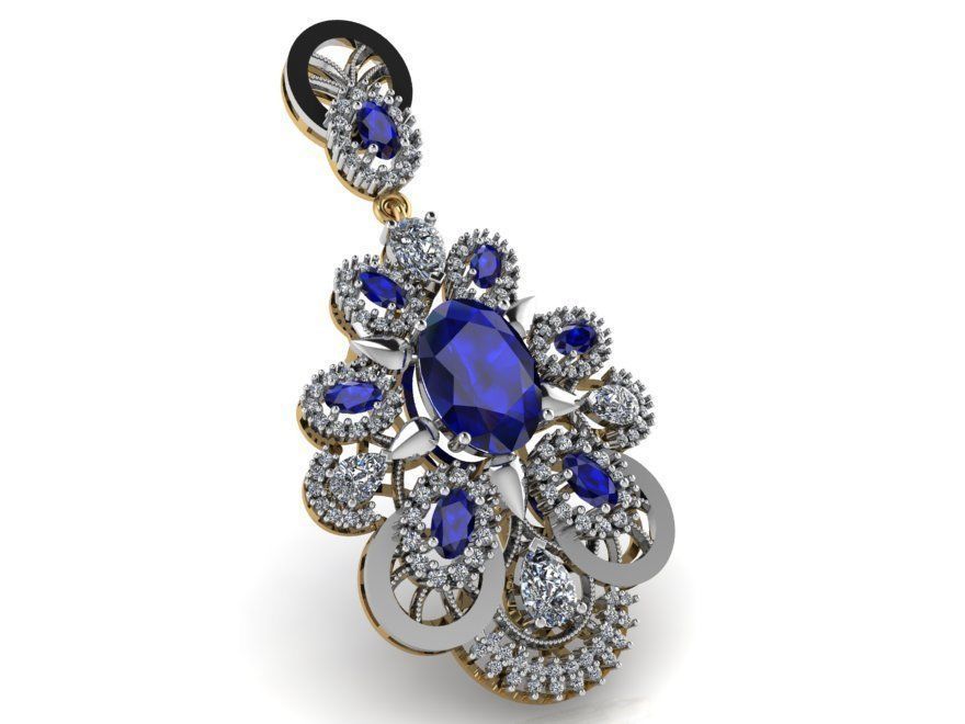 Luxurious Blue Diamond set 2398 3D print model 3D print model_7