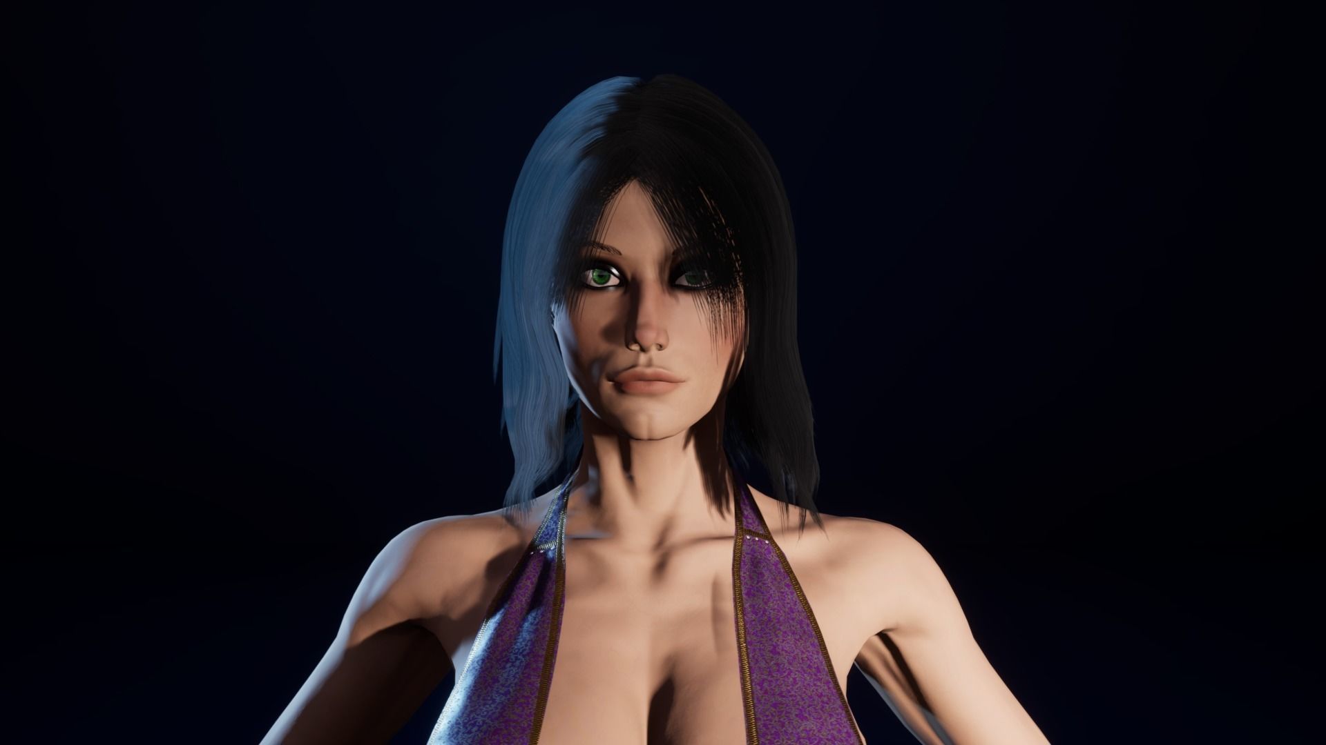 Lady Death Angel female character with 3 texture sets rigged Low-poly 3D model_14