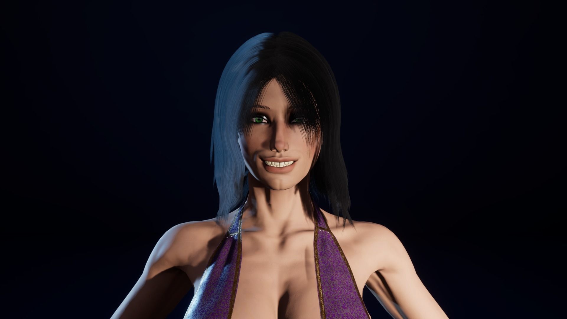 Lady Death Angel female character with 3 texture sets rigged Low-poly 3D model_18