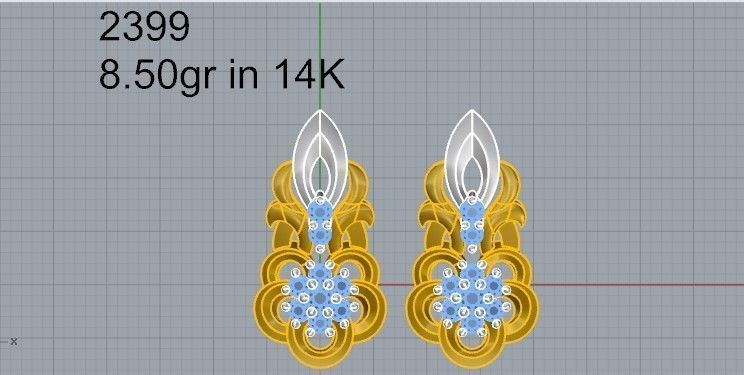 Nice earrings 2399 3D print model 3D print model_4