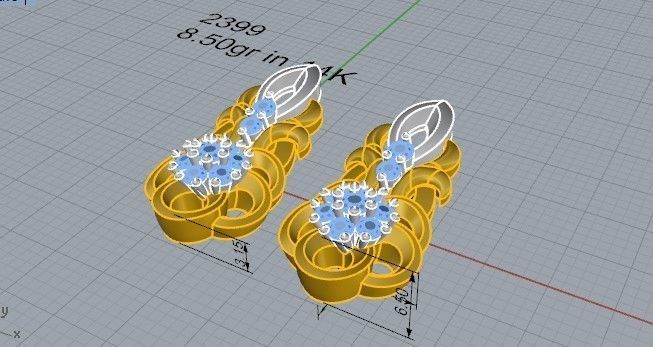 Nice earrings 2399 3D print model 3D print model_5