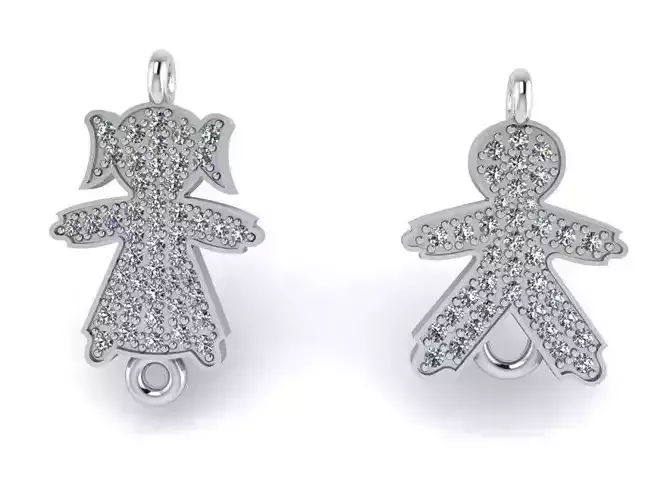 Girl and boy pendant 2401 3D print model